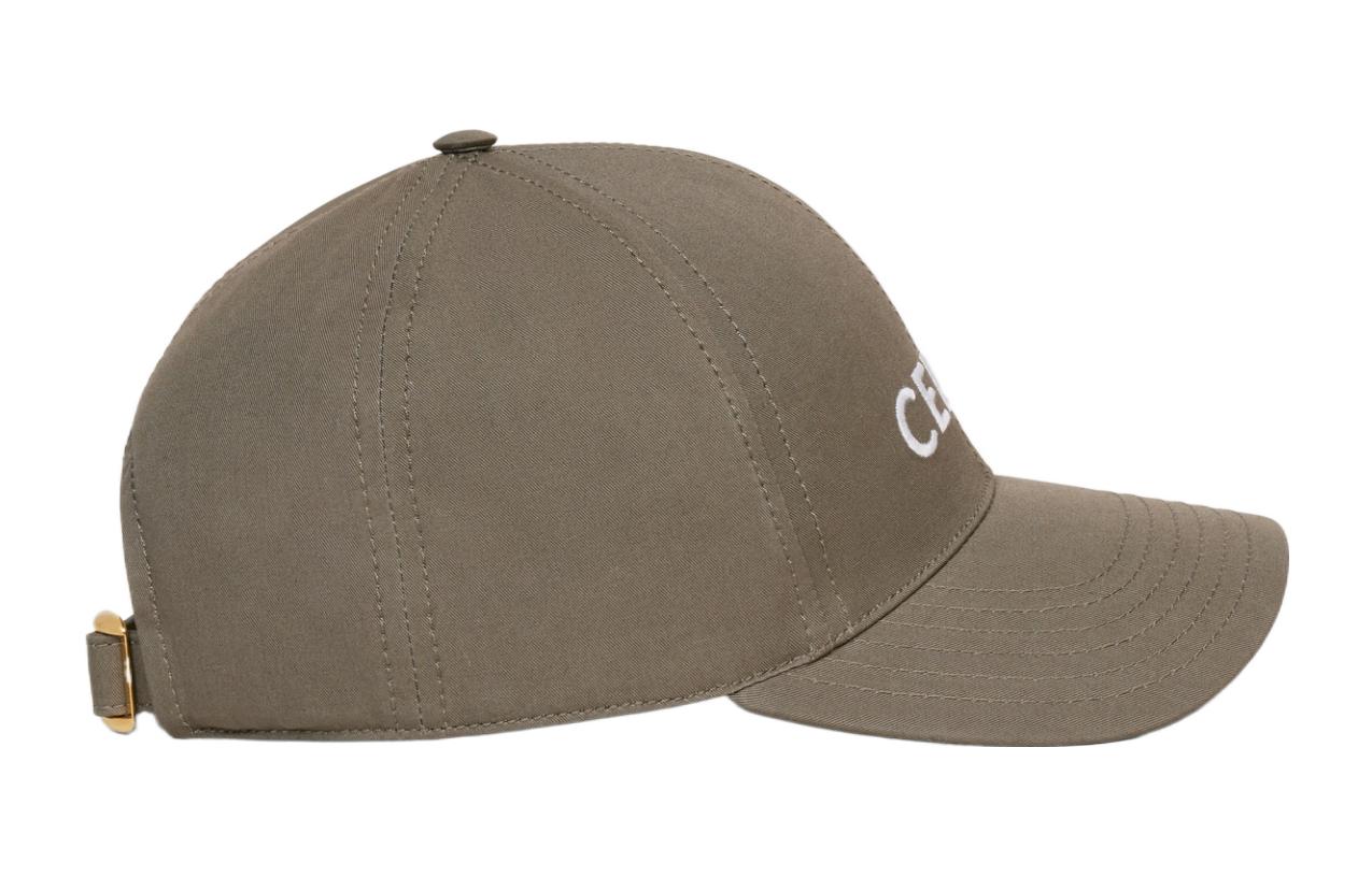 Shop (Women) CELINE  Grey Cotton Baseball Cap with Logo Design 2AUA1969P.02MK