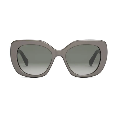 (Women) CELINE Grey Irregular Sunglasses with Logo, Prescription Compatible. CL40226U20B