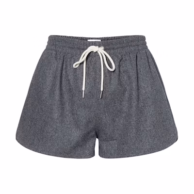 (Women) CELINE Grey Solid Color Drawstring Mid-Rise Casual Shorts. 2P827561F-08GI
