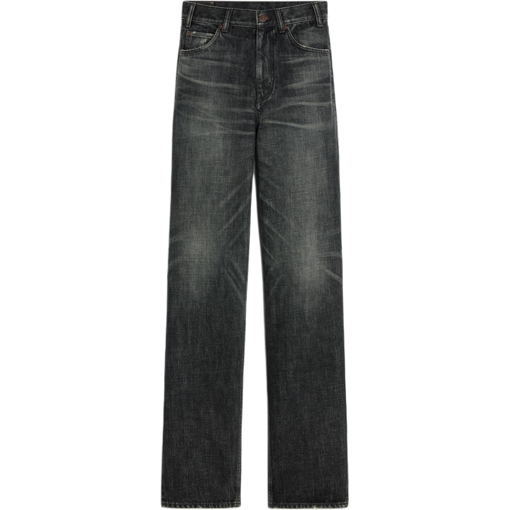 (Women) CELINE  High-Waisted Studded Straight-Leg Jeans Black 2N756444W-08DK