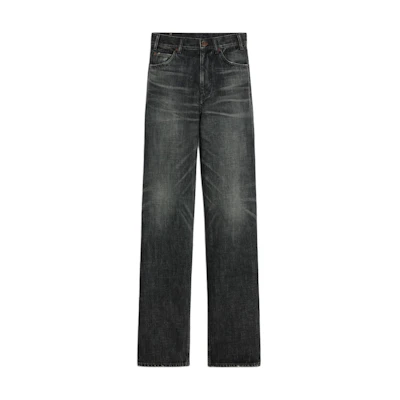 (Women) CELINE High-Waisted Studded Straight-Leg Jeans Black 2N756444W-08DK