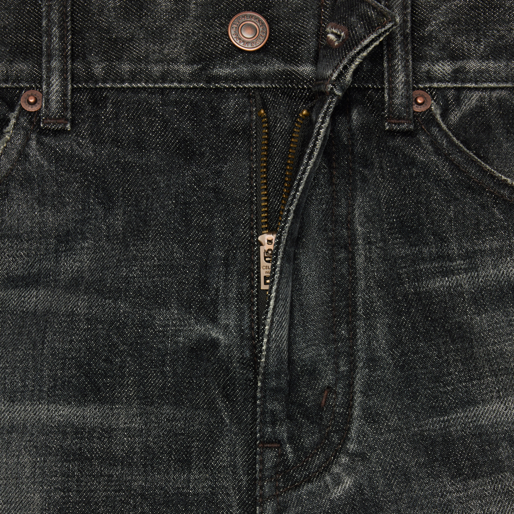 (Women) CELINE  High-Waisted Studded Straight-Leg Jeans Black 2N756444W-08DK 圖 4