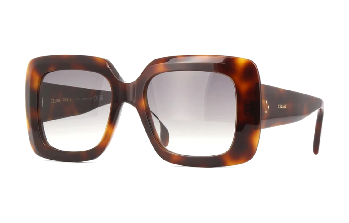 (Women) CELINE  Irregular Acetate Sunglasses with Letter Detail - Brown CL40263U53B