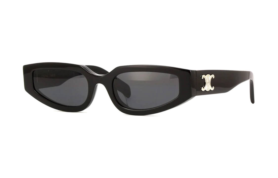 (Women) CELINE  Irregular Black Acetate Sunglasses with Solid Lenses CL40269U01A