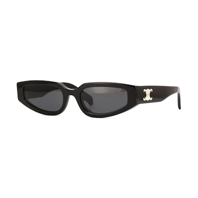 (Women) CELINE Irregular Black Acetate Sunglasses with Solid Lenses CL40269U01A