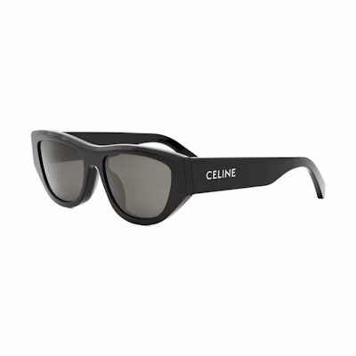 (Women) CELINE Irregular Black Sunglasses with Logo Temples. CL40278U01a