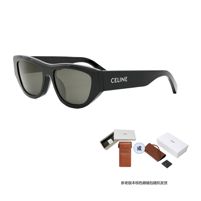 (Women) CELINE  Irregular Black Sunglasses with Logo Temples. CL40278U01a 圖 4