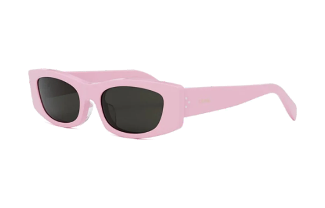 (Women) CELINE  Irregular Pink Acetate Sunglasses with Logo Temples. CL40245U72A