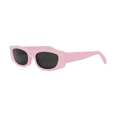 (Women) CELINE Irregular Pink Acetate Sunglasses with Logo Temples. CL40245U72A
