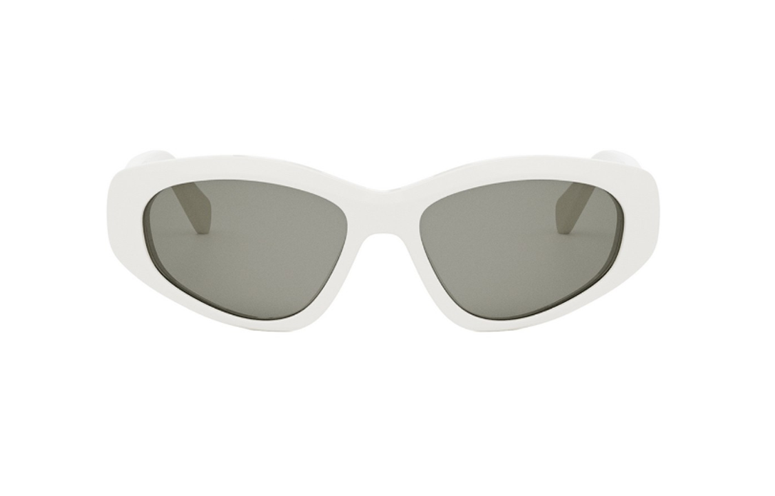 (Women) CELINE  Irregular White Sunglasses with Logo Temple Acetate Frame. CL40279U25a 圖 3