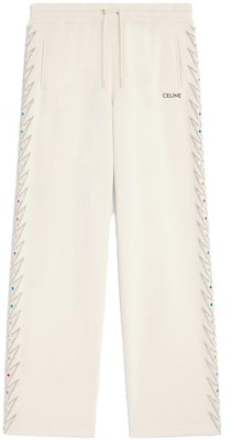 (Women) CELINE Letter Logo Print Drawstring Straight Pants Beige 2Z321121O-01XD Order (Women) CELINE Letter Logo Print Drawstring Straight Pants Beige 2Z321121O-01XD