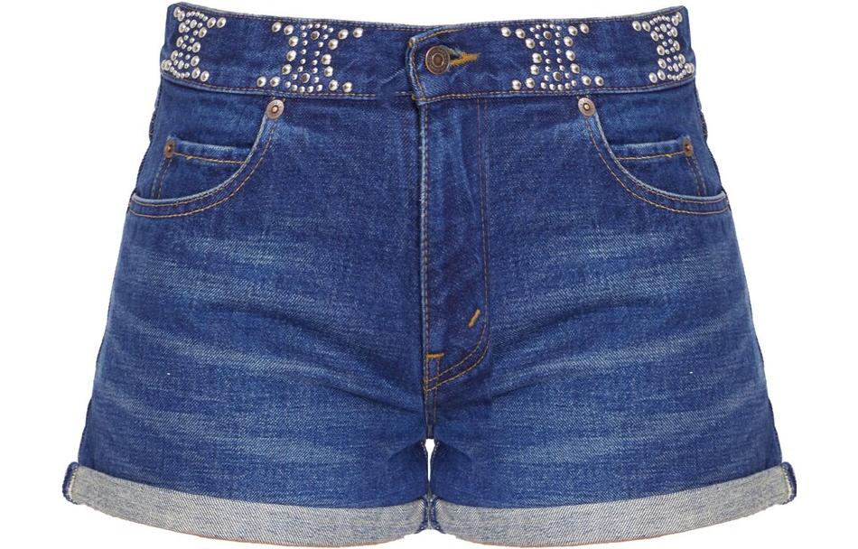 Order (W) CELINE Seluar Pendek Denim Biru Muda Mid-Rise Straight. 2N973107P-08DL