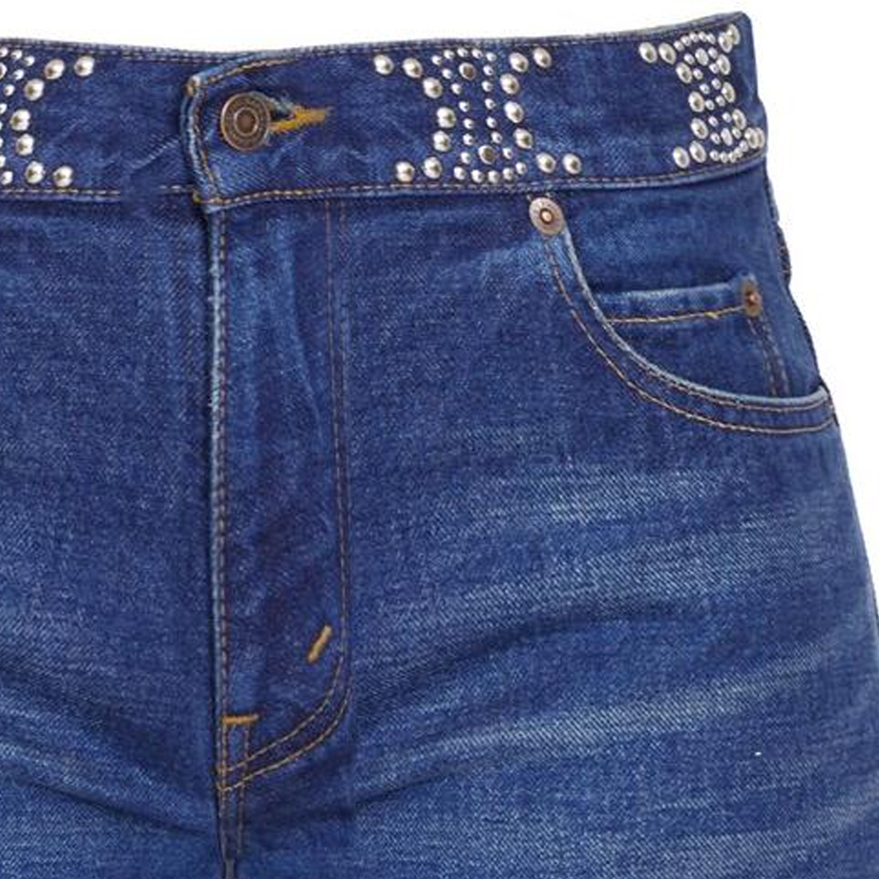 Details for (W) CELINE Seluar Pendek Denim Biru Muda Mid-Rise Straight. 2N973107P-08DL