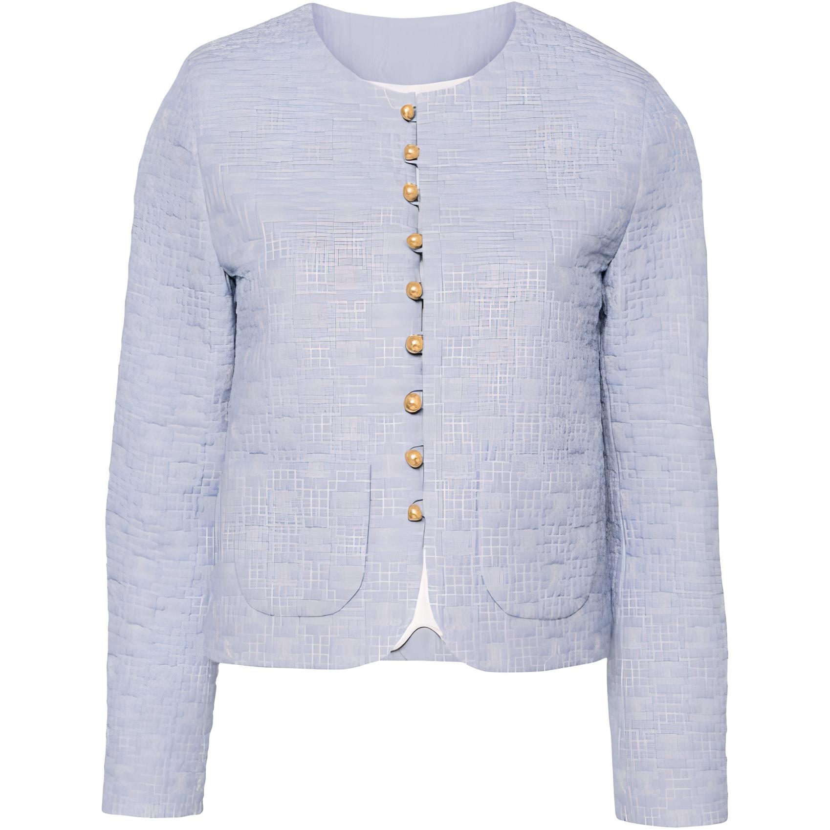(Women) CELINE  Light Blue Single-Breasted Long-Sleeve Jacket. 2V65S128X-07CG