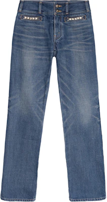 (W) CELINE Vaqueros Rectos de Tiro Bajo Azules Pantalones Casual de Denim 2N991365M-07DU Buy (W) CELINE Vaqueros Rectos de Tiro Bajo Azules Pantalones Casual de Denim 2N991365M-07DU