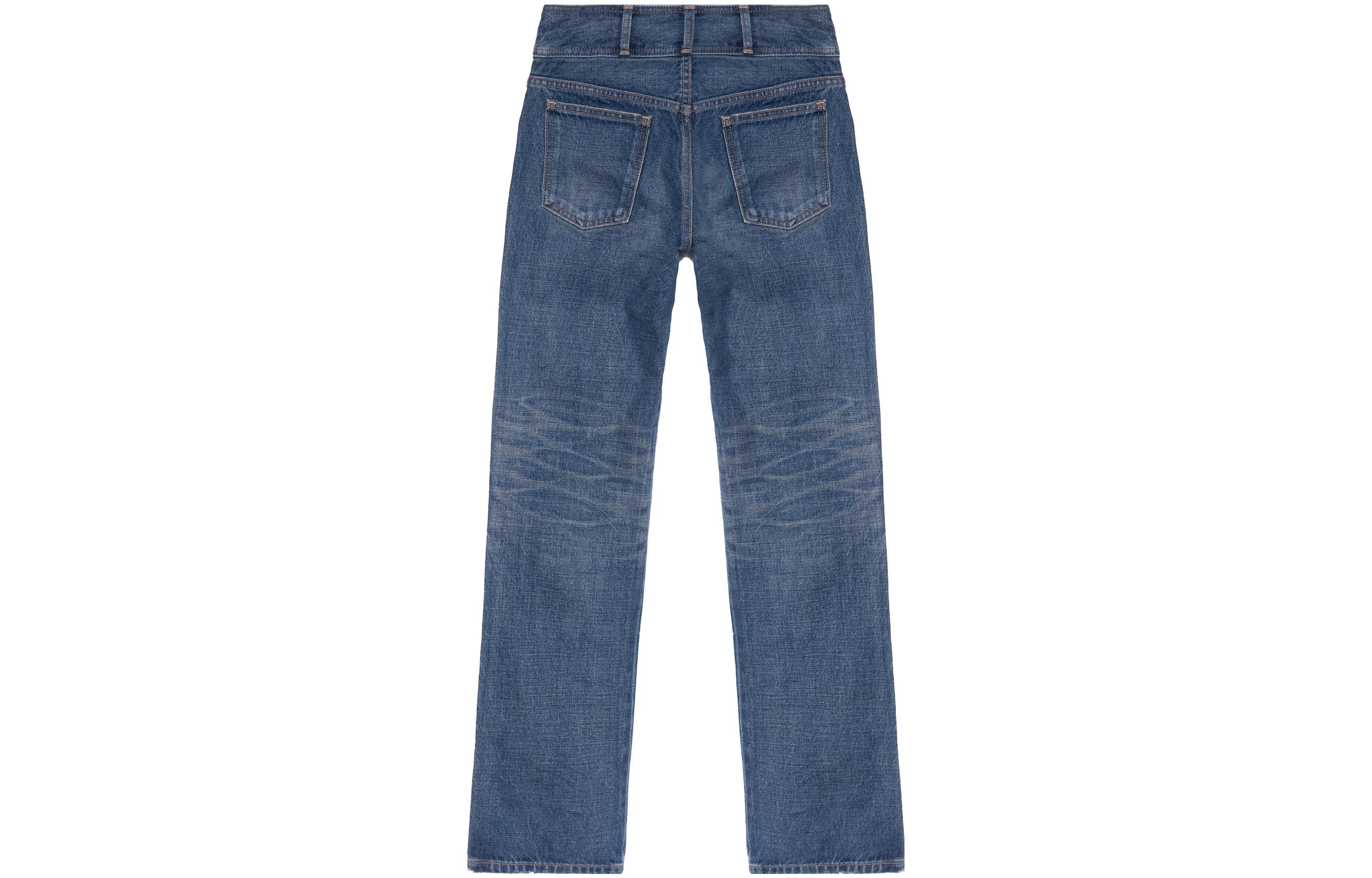 Lookbook (W) CELINE Vaqueros Rectos de Tiro Bajo Azules Pantalones Casual de Denim 2N991365M-07DU