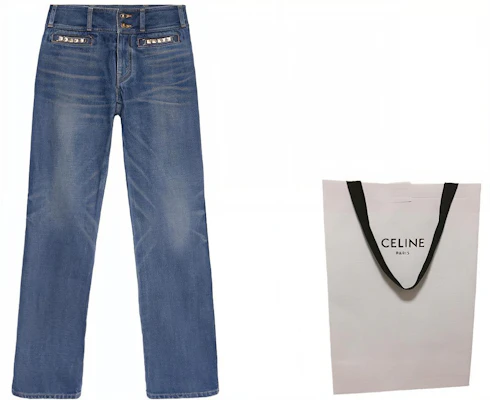 (W) CELINE Vaqueros Rectos de Tiro Bajo Azules Pantalones Casual de Denim 2N991365M-07DU Shop (W) CELINE Vaqueros Rectos de Tiro Bajo Azules Pantalones Casual de Denim 2N991365M-07DU