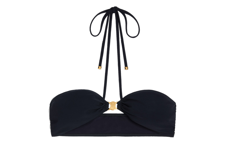 (Women) CELINE  Matte Black Knit Two-Piece Swimsuit 2X96C152C-38NO