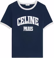 (Women) CELINE Navy Blue Logo Crewneck Short Sleeve Casual T-Shirt. 2X59J671Q-07OW (Women) CELINE Navy Blue Logo Crewneck Short Sleeve Casual T-Shirt. 2X59J671Q-07OW