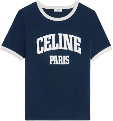 (Women) CELINE Navy Blue Logo Crewneck Short Sleeve Casual T-Shirt. 2X59J671Q-07OW Buy (Women) CELINE Navy Blue Logo Crewneck Short Sleeve Casual T-Shirt. 2X59J671Q-07OW