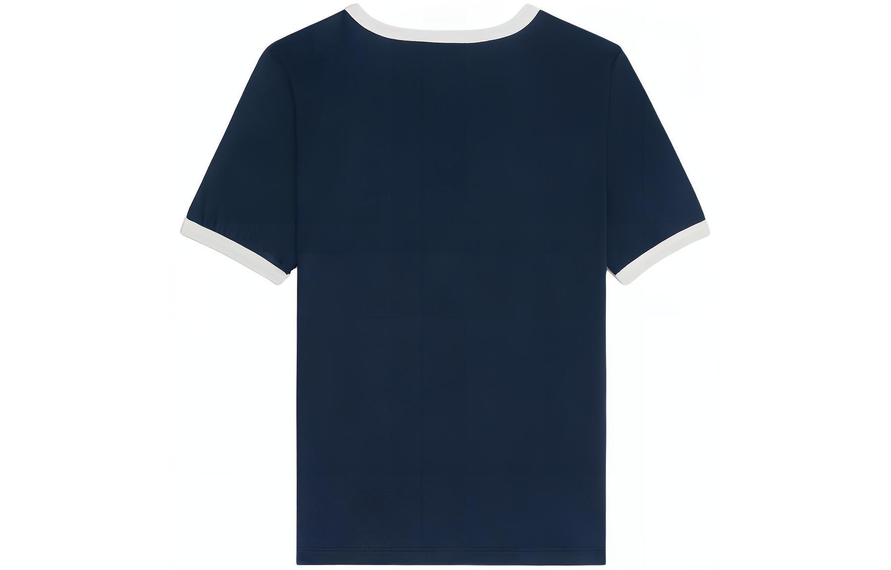 Lookbook (Women) CELINE  Navy Blue Logo Crewneck Short Sleeve Casual T-Shirt. 2X59J671Q-07OW