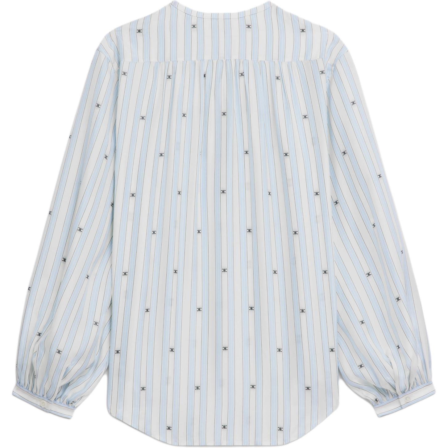 (Women) CELINE  Navy Blue Logo Striped Long Sleeve Shirt. 2C97A055X-01KU 圖 3