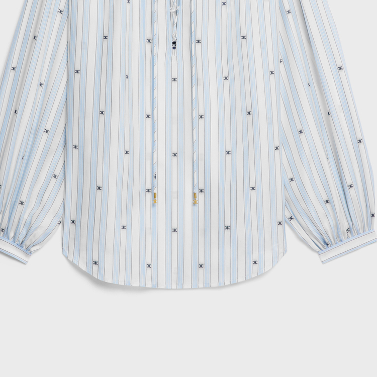 (Women) CELINE  Navy Blue Logo Striped Long Sleeve Shirt. 2C97A055X-01KU 圖 7