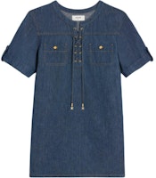 (Women) CELINE Navy Blue Short-Sleeve Casual Short Dress. 2U149361M-08DO (Women) CELINE Navy Blue Short-Sleeve Casual Short Dress. 2U149361M-08DO