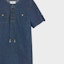 Details for (Women) CELINE Navy Blue Short-Sleeve Casual Short Dress. 2U149361M-08DO