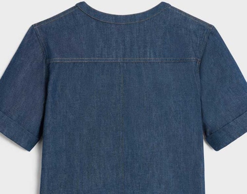 (Women) CELINE Navy Blue Short-Sleeve Casual Short Dress. 2U149361M-08DO Cheap (Women) CELINE Navy Blue Short-Sleeve Casual Short Dress. 2U149361M-08DO