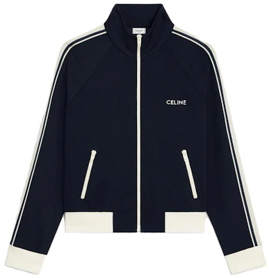 (Women) CELINE Navy Blue Striped Embroidered Letter Jacket. 2Y24C121O-07XA Buy (Women) CELINE Navy Blue Striped Embroidered Letter Jacket. 2Y24C121O-07XA