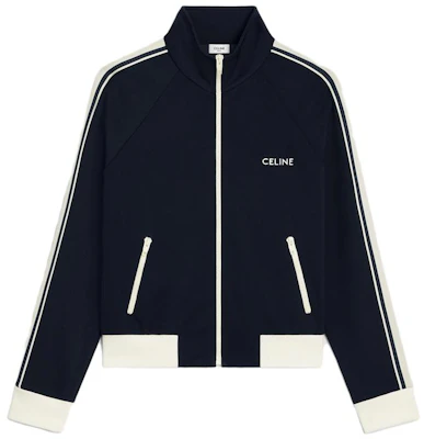 (Women) CELINE Navy Blue Striped Embroidered Letter Jacket. 2Y24C121O-07XA Order (Women) CELINE Navy Blue Striped Embroidered Letter Jacket. 2Y24C121O-07XA