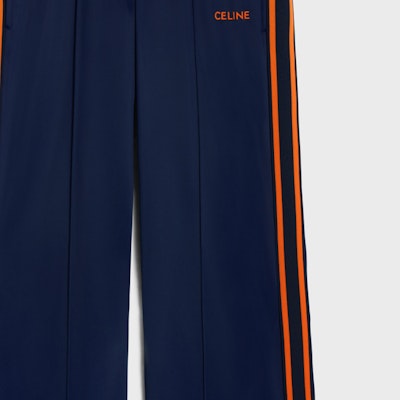 (W) 셀린 네이비 블루 스트라이프 니트 로우 웨이스트 스트레이트 트랙 팬츠 2Z576859W-07AO Sizing (W) 셀린 네이비 블루 스트라이프 니트 로우 웨이스트 스트레이트 트랙 팬츠 2Z576859W-07AO