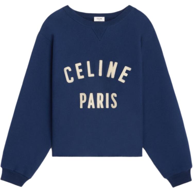 Order (W) Sudadera CELINE Azul Marino con Logo de Letras Impreso. 2Y43E649W-07YC