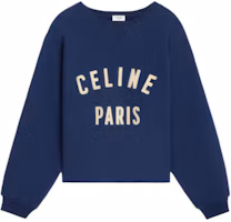 Order (Women) CELINE Navy Blue Sweatshirt with Letter Logo Print. 2Y43E649W-07YC