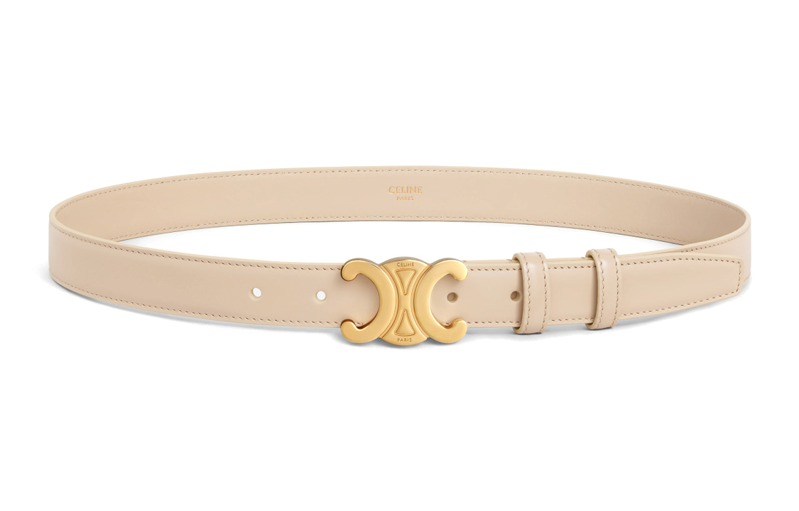 (Women) CELINE  Nude Leather Belt with Logo Buckle - 2.5cm Wide. 45AK93A01-03ND