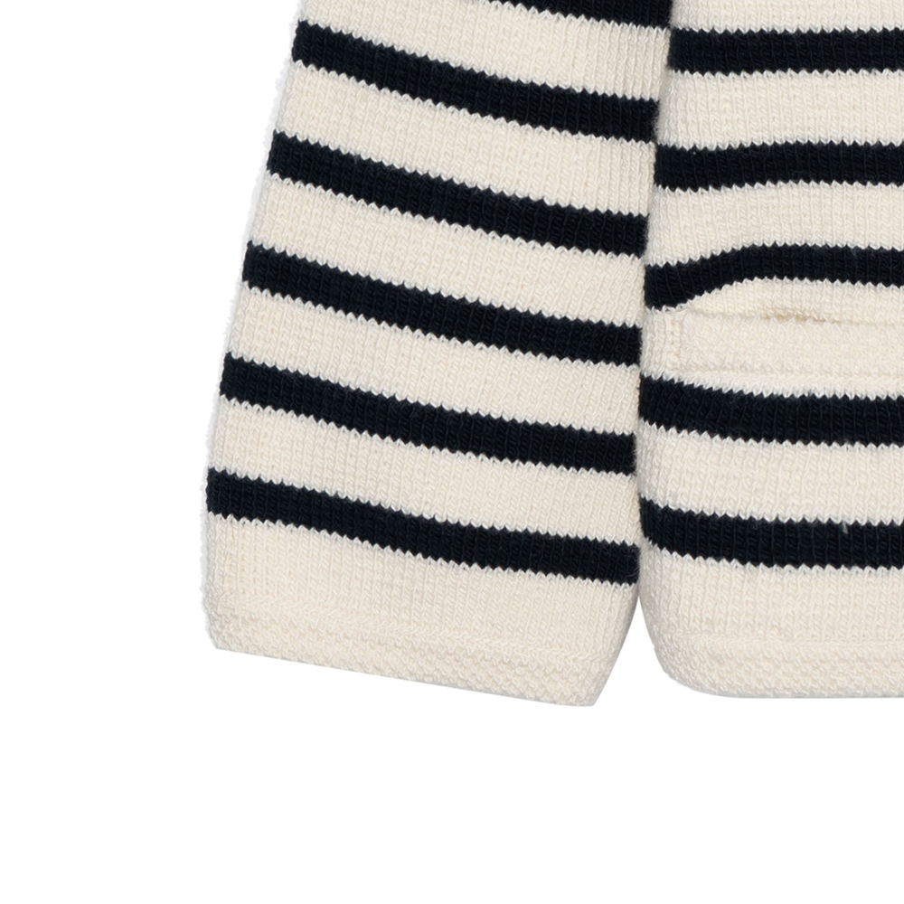 Sizing (W) 셀린느 오프 화이트 줄무늬 버튼 니트 가디건. 2AJ67570P-01CB