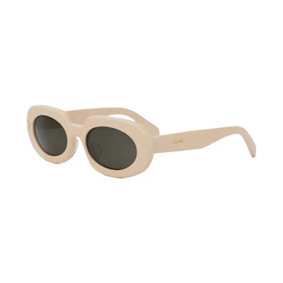 (Women) CELINE Oval Brown Sunglasses with Logo Temples. CL40276U25A