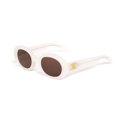 (Women) CELINE Oval Sunglasses - Stylish, Minimalist & Versatile in Cream White 4S194CPLB01YM