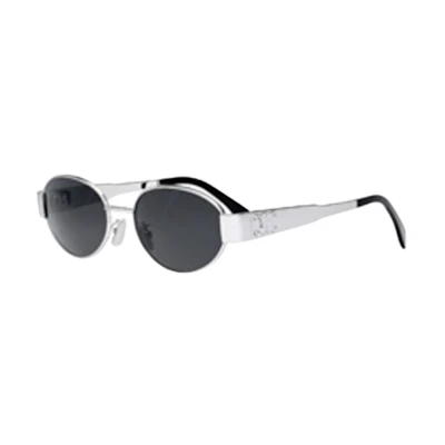(Women) Celine Oval Sunglasses Silver with Logo Engraving. CL40235U5416A