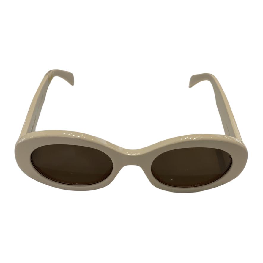 (Women) CELINE  Oval White Sunglasses with Temple Pattern Design - Official Style. CL40194U5224E 圖 3