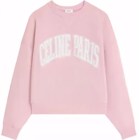 (Women) CELINE Pink Logo Print Crewneck Sweatshirt Long Sleeve 2Y64G510Z-25AB (Women) CELINE Pink Logo Print Crewneck Sweatshirt Long Sleeve 2Y64G510Z-25AB