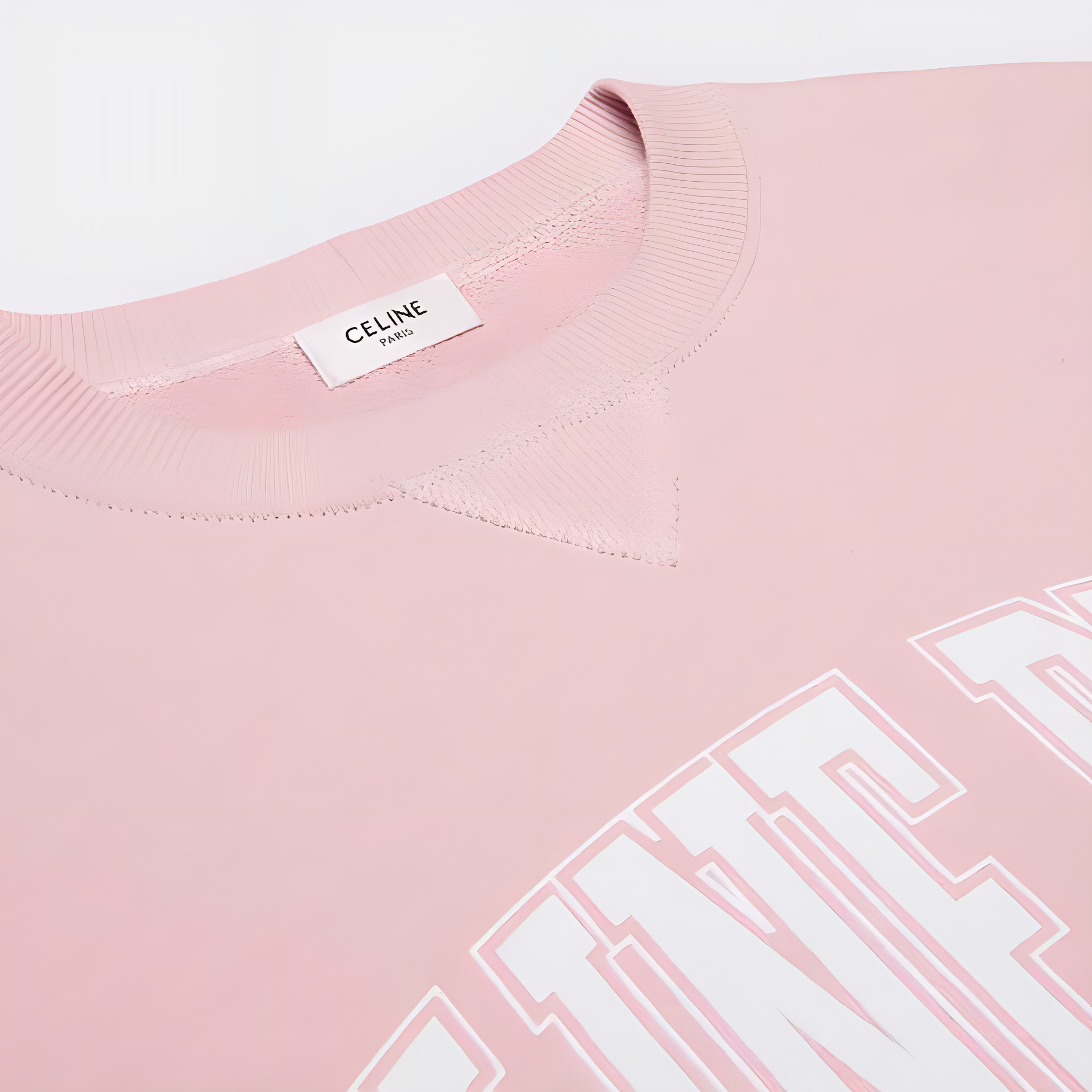 Shop (W) CELINE Sudadera Rosa de Manga Larga con Logo Impreso 2Y64G510Z-25AB