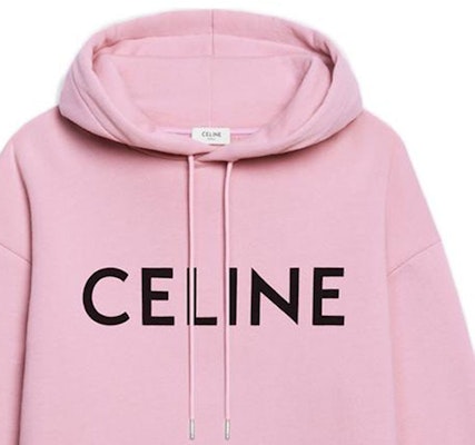 (Women) CELINE Pink Logo Print Drawstring Hoodie Sweatshirt. 2Y369670Q-24IA Details for (Women) CELINE Pink Logo Print Drawstring Hoodie Sweatshirt. 2Y369670Q-24IA