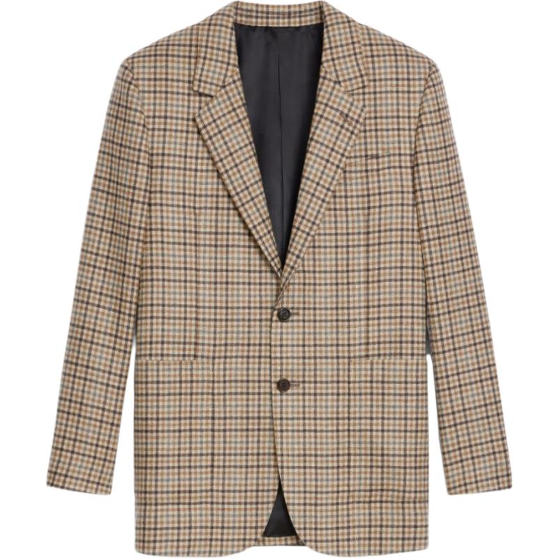 (Women) CELINE  Plaid Long Sleeve Tailored Blazer Brown 2V00G518R-02AD