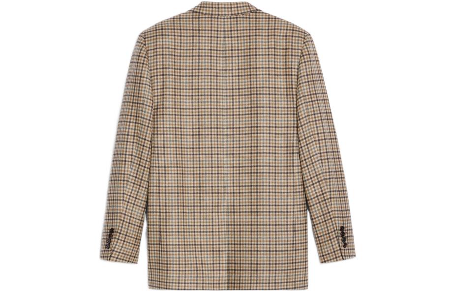 Lookbook (W) CELINE Blazer Marrón de Cuadros con Manga Larga Ajustado 2V00G518R-02AD