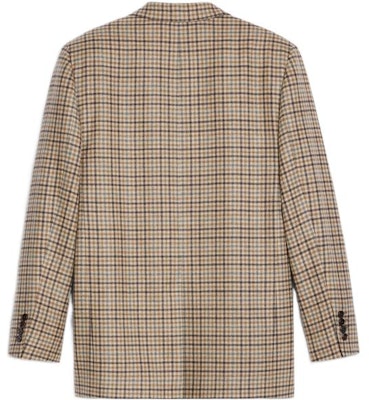 (W) CELINE Blazer Marrón de Cuadros con Manga Larga Ajustado 2V00G518R-02AD Lookbook (W) CELINE Blazer Marrón de Cuadros con Manga Larga Ajustado 2V00G518R-02AD
