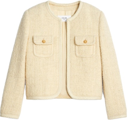 (W) CELINE 純色粗花呢外套 - 香草色. 2V55Q227V-01VA Order (W) CELINE 純色粗花呢外套 - 香草色. 2V55Q227V-01VA