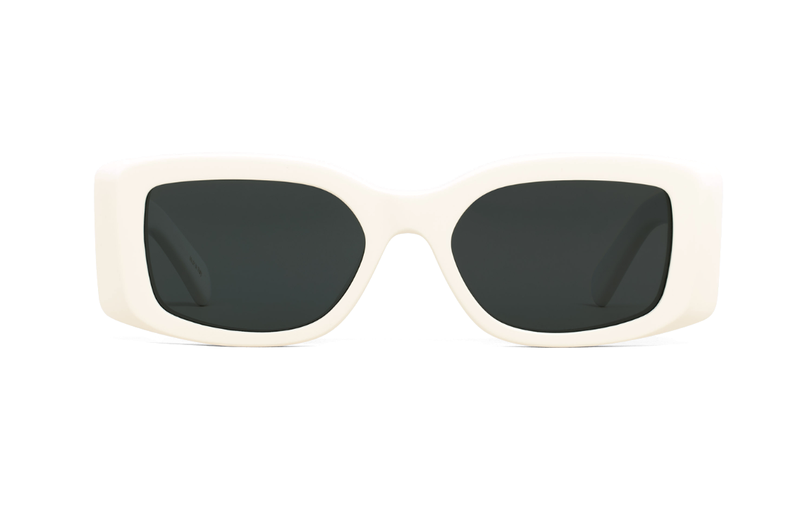 (Women) CELINE  Rectangle Acetate Sunglasses White with Logo Temples. 4S282CPLB01AV 圖 3