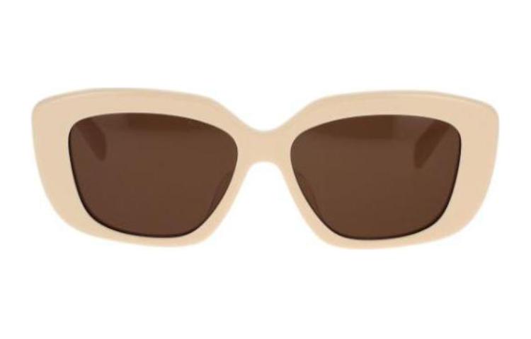 (Women) CELINE  Rectangular Beige Sunglasses with Logo Temple Design. CL40216U5525E 圖 3